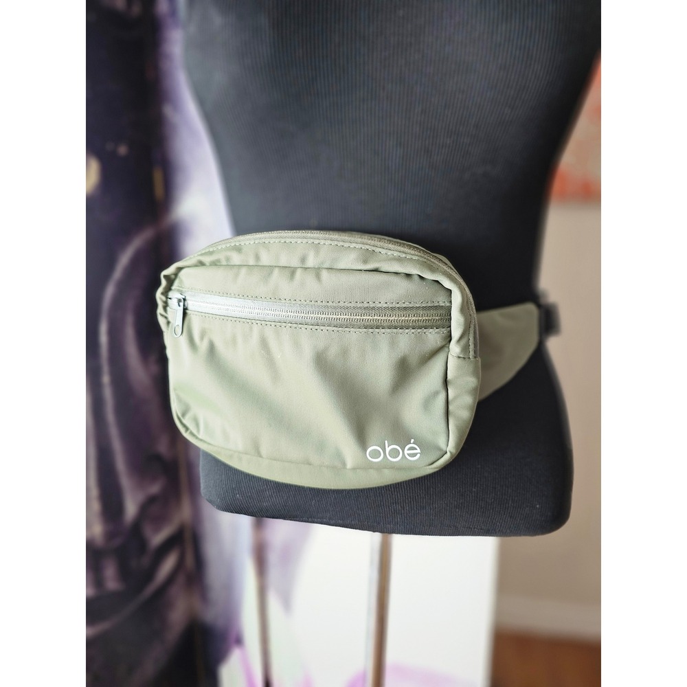 Obe Fitness Belt Bag Fanny Pack Olive Green‎ Mesh Back Athletic Utility